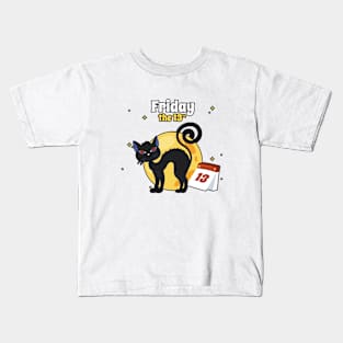 friday the 13th animal with black cat Kids T-Shirt